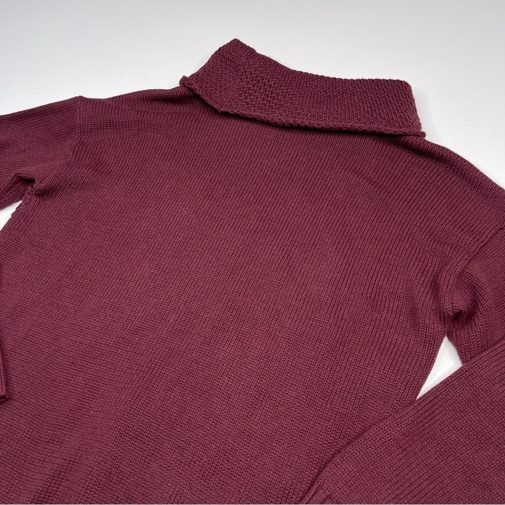 Athleta Sweater Turtleneck Breckenridge Maroon Chunky Knit Comfy Office Autumn - Picture 7 of 12